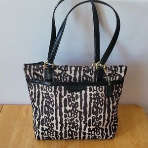 Coach Signature Leopard Ocelot Animal Print Zip Tote Shoulder Bag F31901